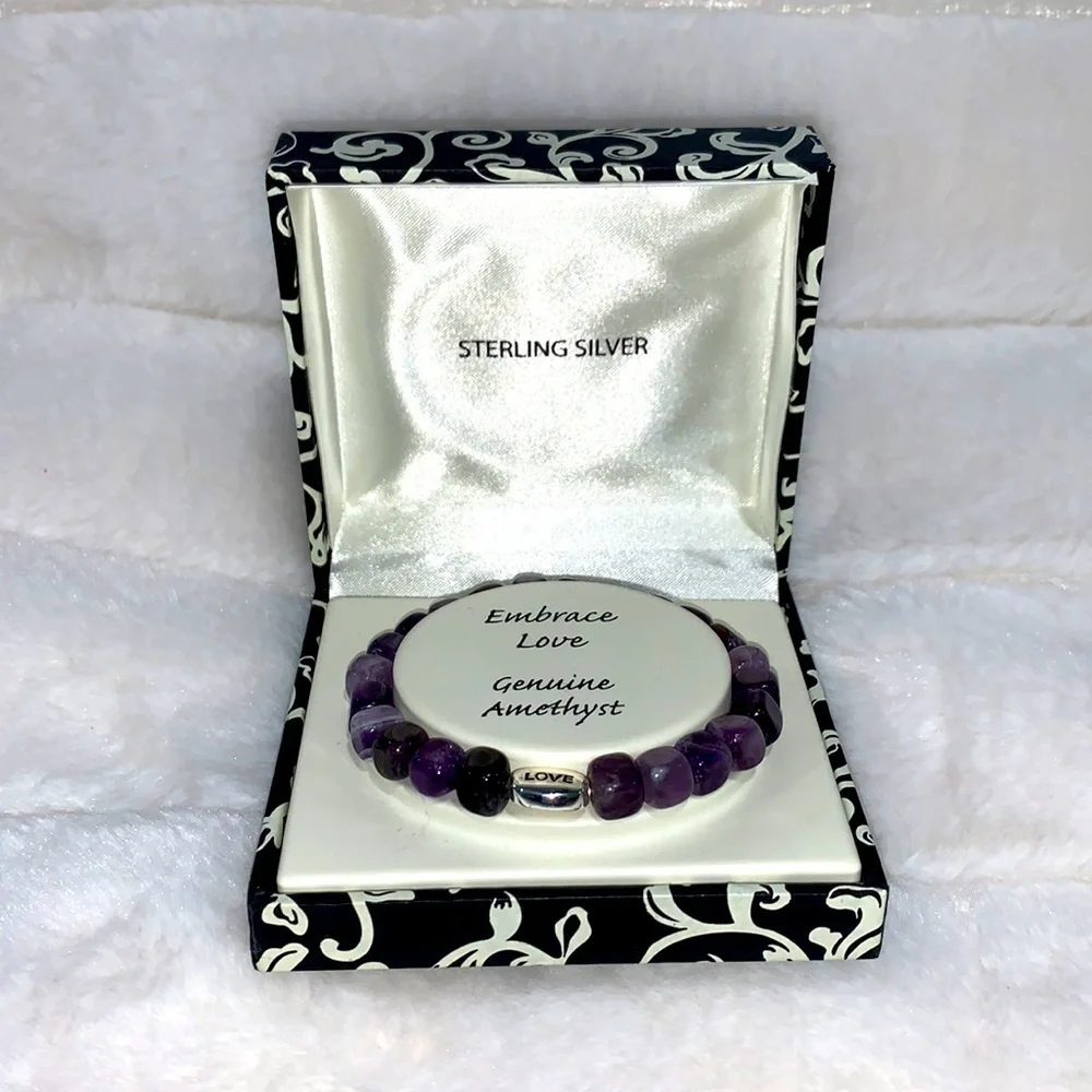 Genuine Amethyst Embrace Love Bracelet